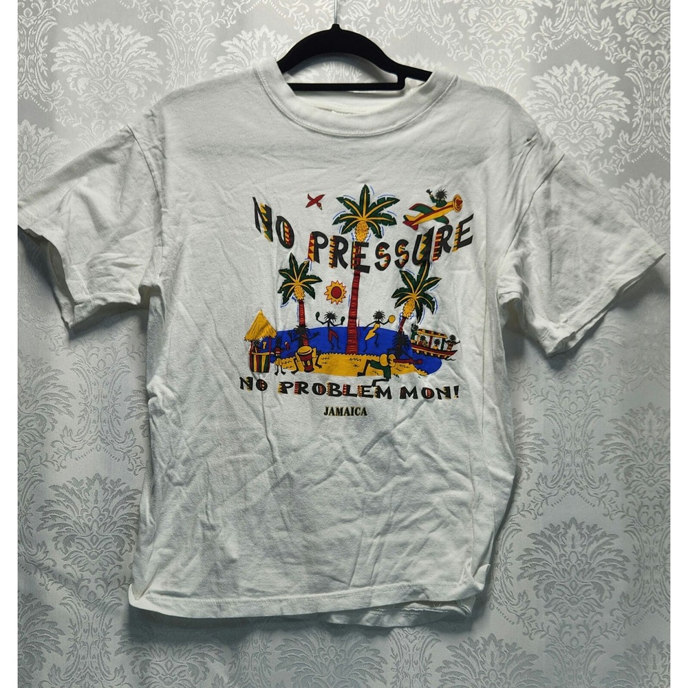 Coco Walk White‎ 'No Pressure, No Problem, Mon!' Jamaica T-Shirt Size L